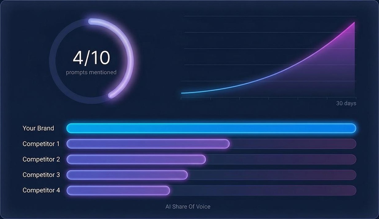 Dashboard — SOV, trends, missed demand